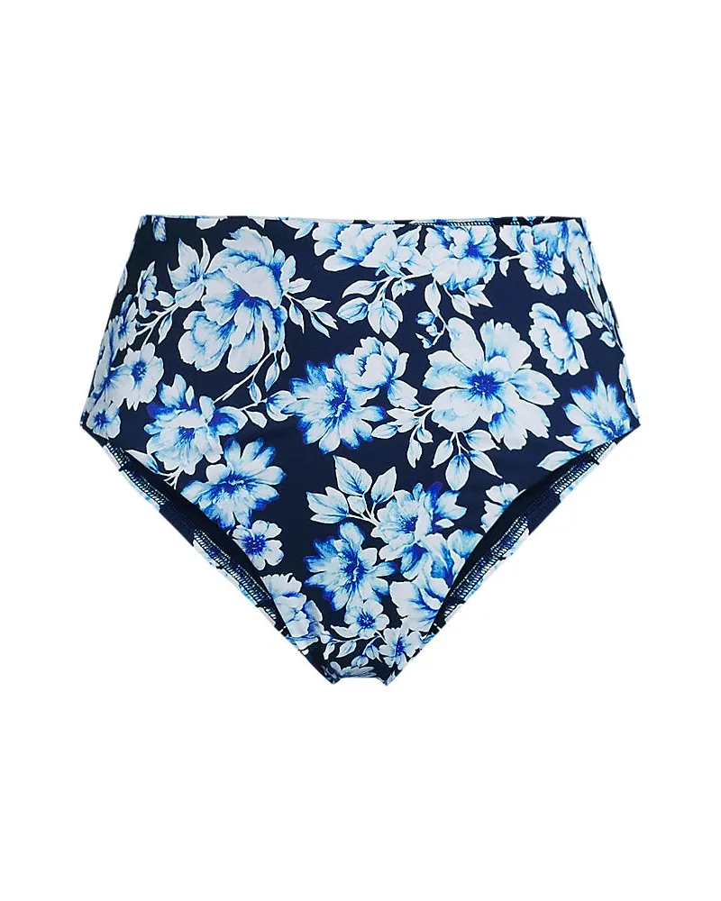 Lands' End High Waist Bikinihose, leichtes Shaping, Damen, Größe plus, Blau, Elasthan/Nylon-Mischung, by Blau