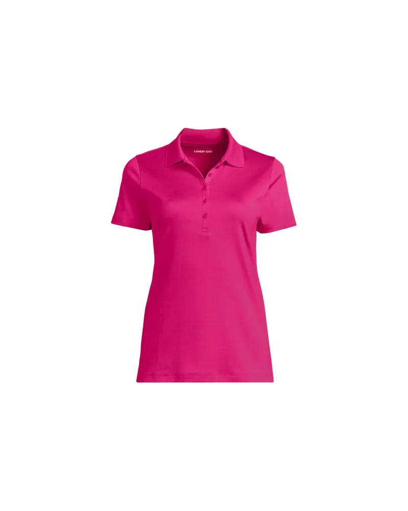 Lands' End Supima-Poloshirt, Damen, Größe regular, Pink, Baumwolle, by Pink