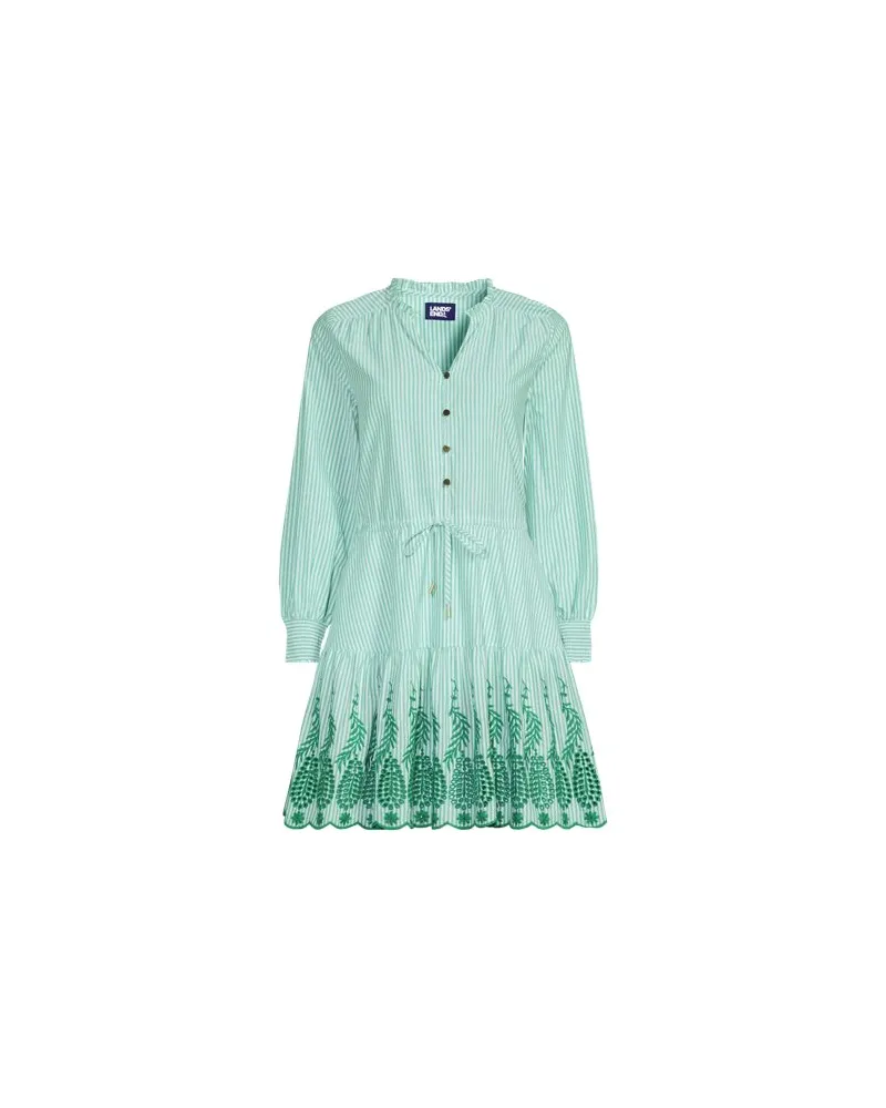 Lands' End Minikleid mit Lochstickerei, Damen, Größe plus, Grün, Baumwolle, by Grün