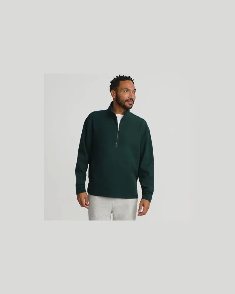 Lands' End Fleece-Troyer, Herren, Größe:48-50 regular, Grün, Viskose-Mischung/Polyester-Mischung, by Grün
