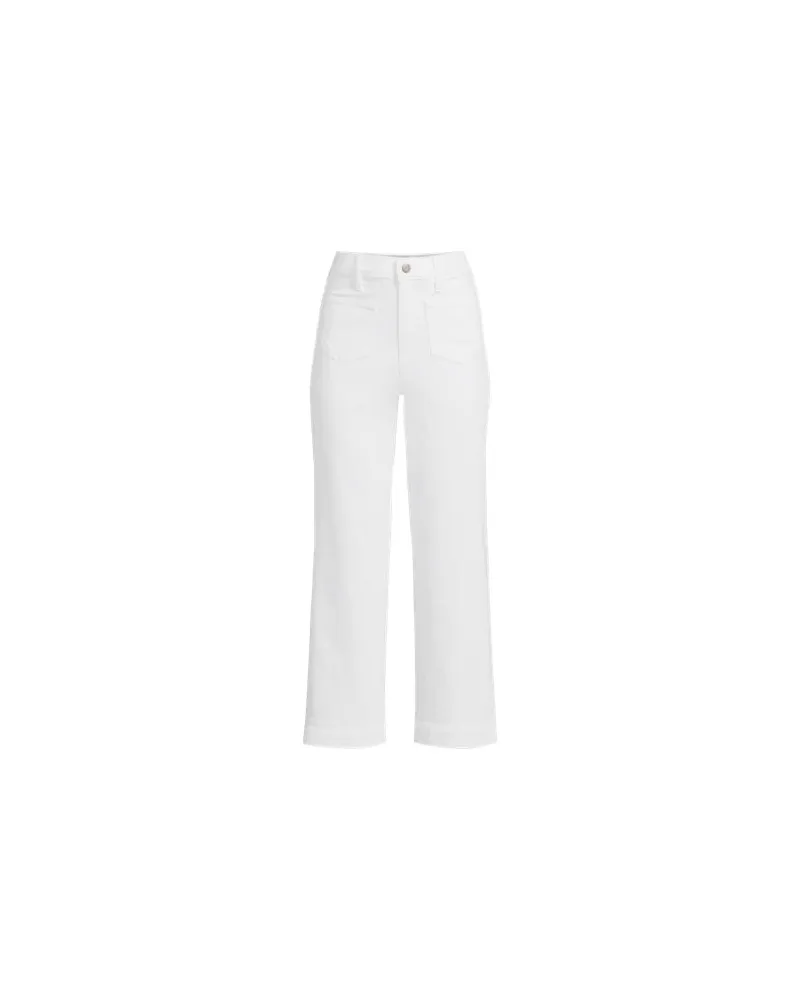 Lands' End Soft Denim 7/8-Hose mit weitem Bein, Damen, Größe regular, Weiß, Baumwolle/Elasthan, by Weiß