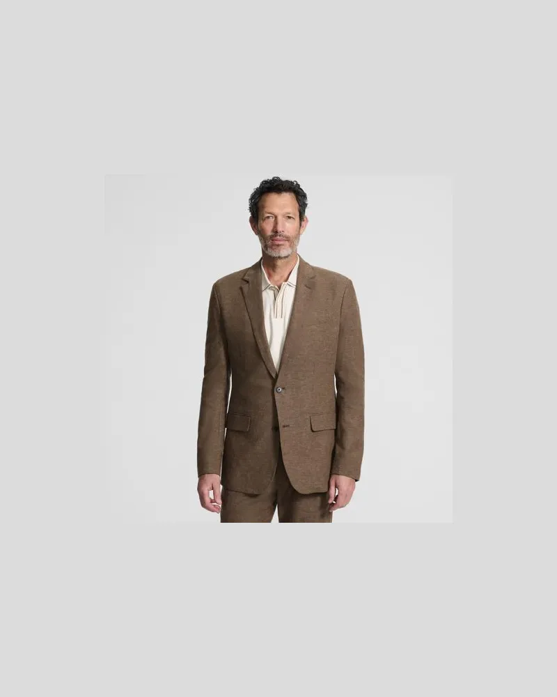 Lands' End Classic Fit Blazer aus Leinenmix, Herren, Größe regular, Braun, Leinen/Baumwoll-Mischung/Viskose-Mischung, by Braun