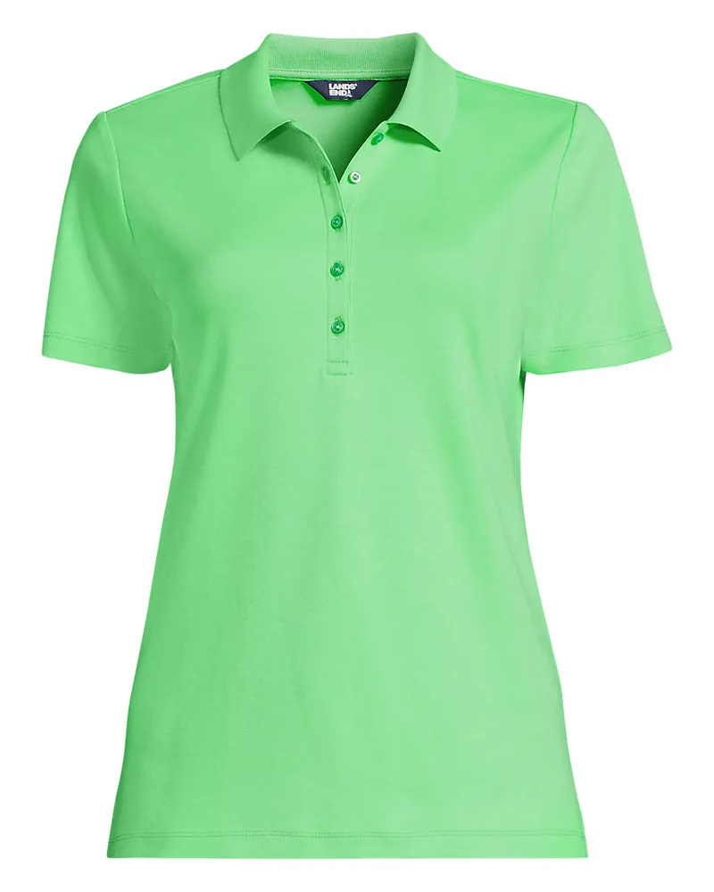 Lands' End Supima Polo-Shirt, Damen, GrÃ¶ÃŸe regular, GrÃ¼n, Baumwolle, by Grã¼n