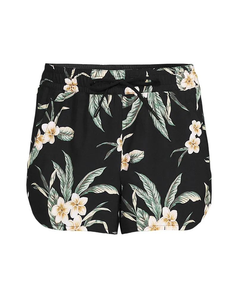 Lands' End Verstaubare Badeshorts, Damen, Größe plus, Schwarz, by Schwarz
