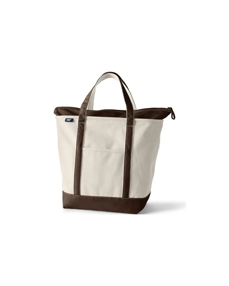Lands' End Große Canvastasche mit Reißverschluss, Damen, Größe:null regular, Braun, Baumwolle, by Braun