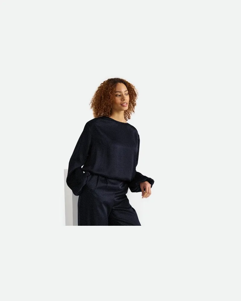 Lands' End Satin Langarm-Bluse, Damen, Größe regular, Lila, Polyester-Mischung, by Lila