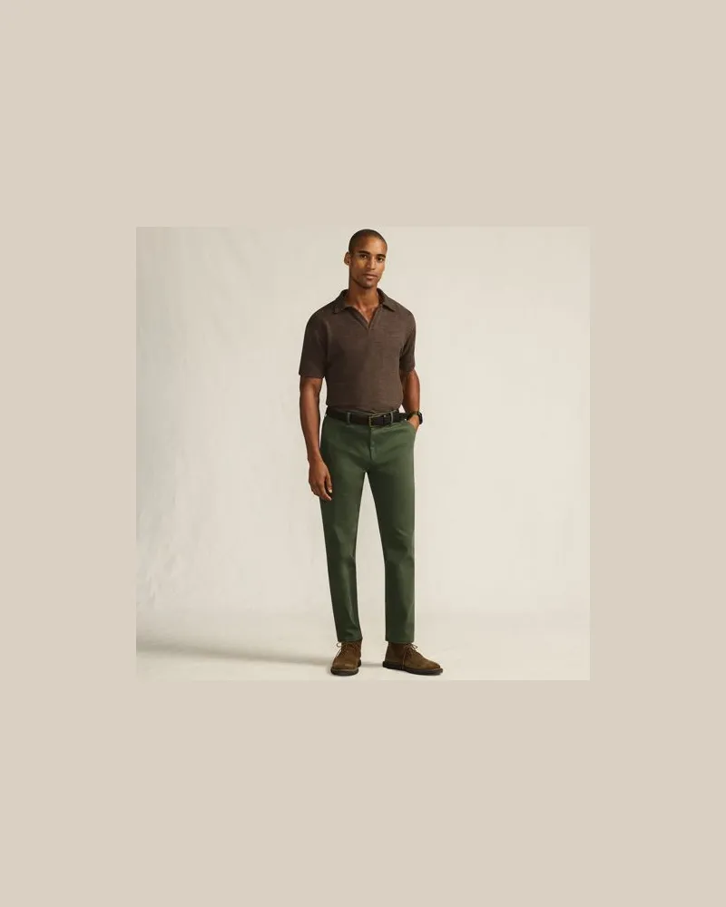 Lands' End Straight Fit Chinos mit Textur, Herren, Größe regular, Grün, by Grün