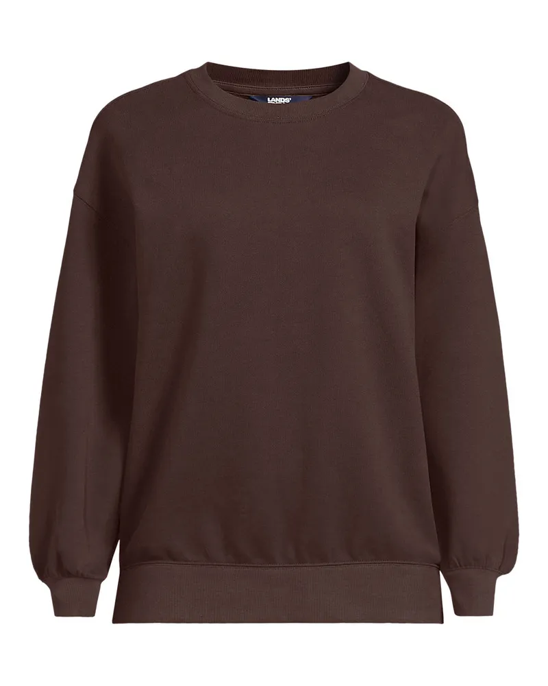 Lands' End Sweatshirt SERIOUS SWEATS, Damen, Größe plus, Braun, Elasthan/Baumwoll-Mischung/Polyester-Mischung, by Braun