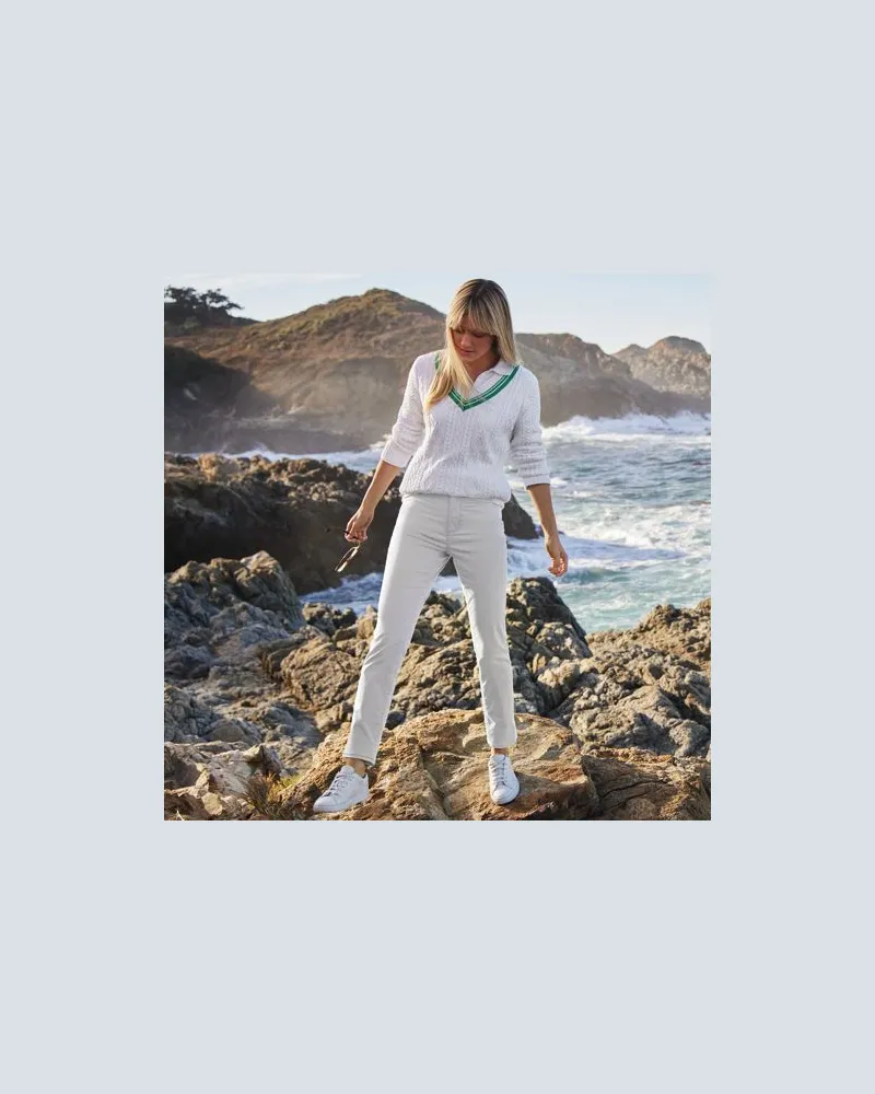 Lands' End Slim Fit Shaping-Chinos, Damen, Größe regular, Beige, Baumwolle, by Beige