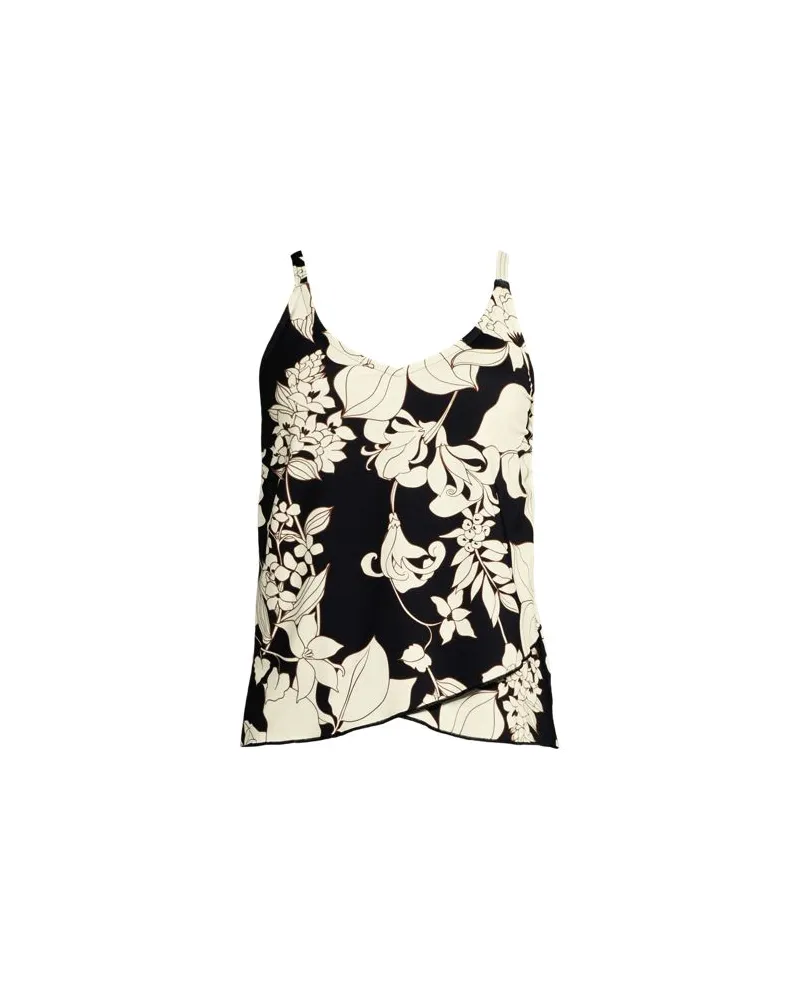 Lands' End Tankinitop mit Tulpensaum chlorresistent, Damen, Größe plus, Schwarz, Nylon-Mischung, by Schwarz