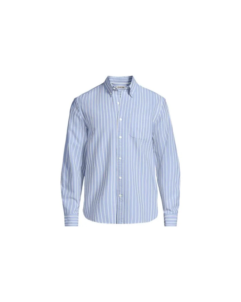 Lands' End Oxford-Hemd Sail Rigger Classic Fit, Herren, Größe regular, Blau, Baumwolle, by Blau