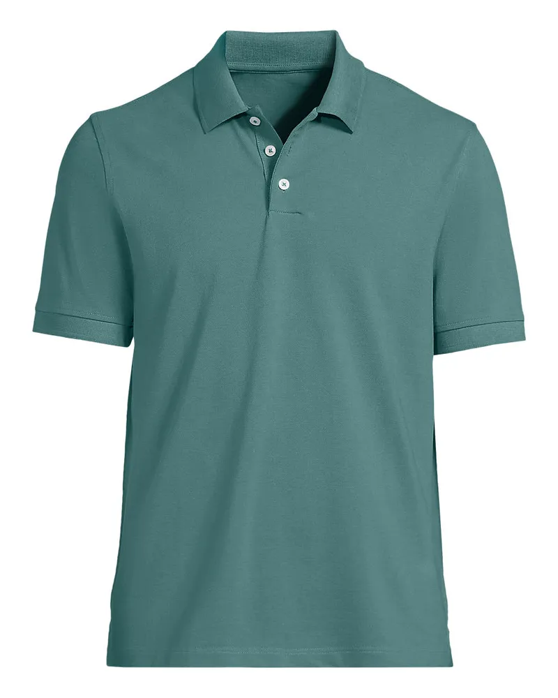 Lands' End Performance PiquÃ©-Poloshirt, Herren, GrÃ¶ÃŸe regular, GrÃ¼n, Baumwoll-Mischung, by Grã¼n