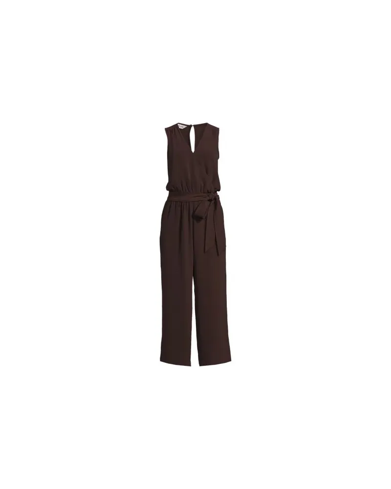 Lands' End Creaseless 7/8-Jumpsuit, Damen, Größe regular, Braun, Polyester, by Braun