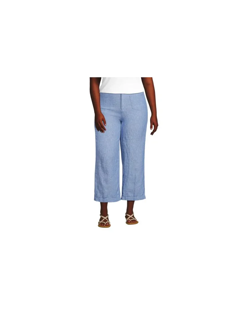 Lands' End 7/8-Hose aus Leinen, Damen, Größe plus, Blau, by Blau