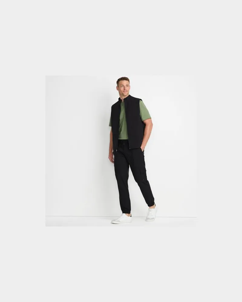 Lands' End Trekking-Hose mit schmal zulaufendem Bein, Herren, Größe:44-46 regular, Schwarz, Polyester, by Schwarz