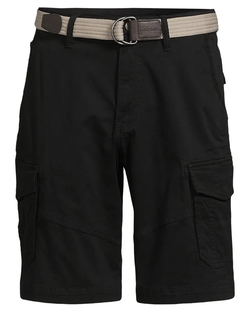 Lands' End Cargo-Shorts mit Gürtel, Herren, Größe regular, Schwarz, by Schwarz