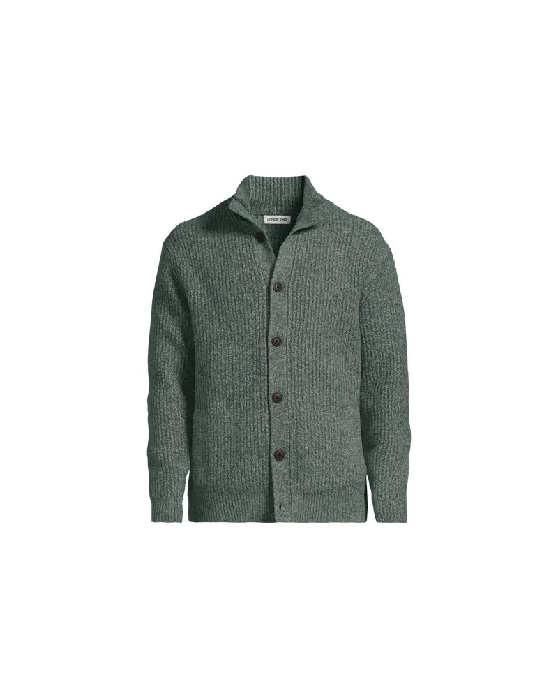 Lands' End Cardigan mit Stehkragen, Herren, Größe:52-54 regular, Grün, by Grün