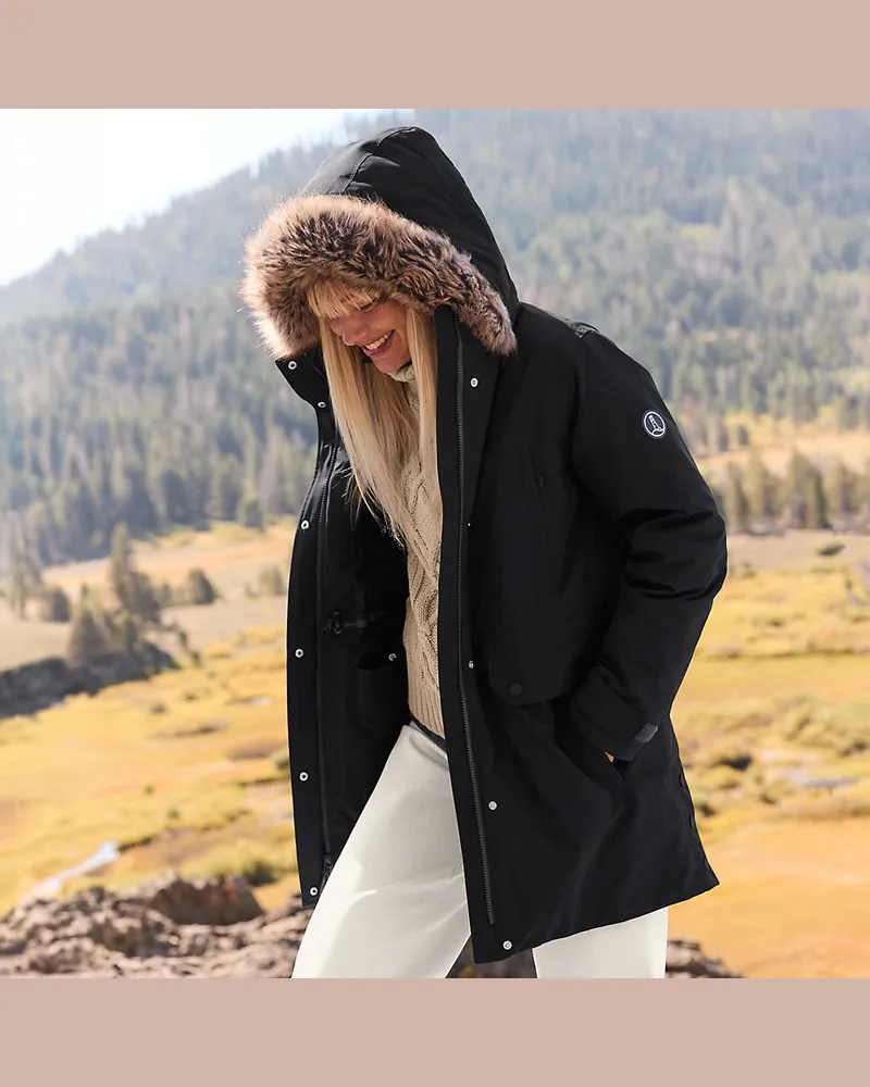 Lands' End Expeditions-Daunenparka, Damen, Größe petite, Schwarz, Polyester, by Schwarz