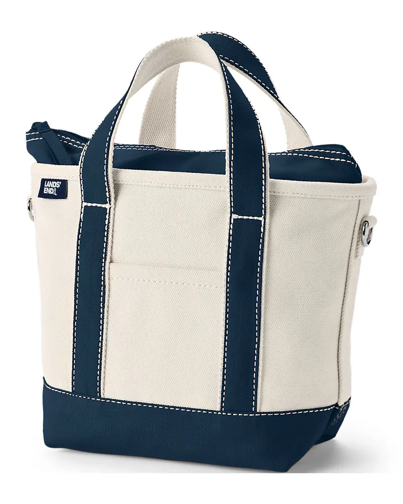 Lands' End Kleine Canvastasche mit Zipper, Damen, Größe:null regular, Weiß, Baumwolle, by Weiß