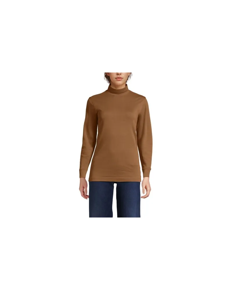Lands' End Stehkragen-Shirt, Damen, Größe petite, Beige, Baumwolle, by Beige