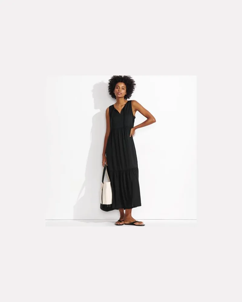 Lands' End Maxi Strandkleid, Damen, Größe:40-42 regular, Schwarz, Baumwolle Modal, by Schwarz