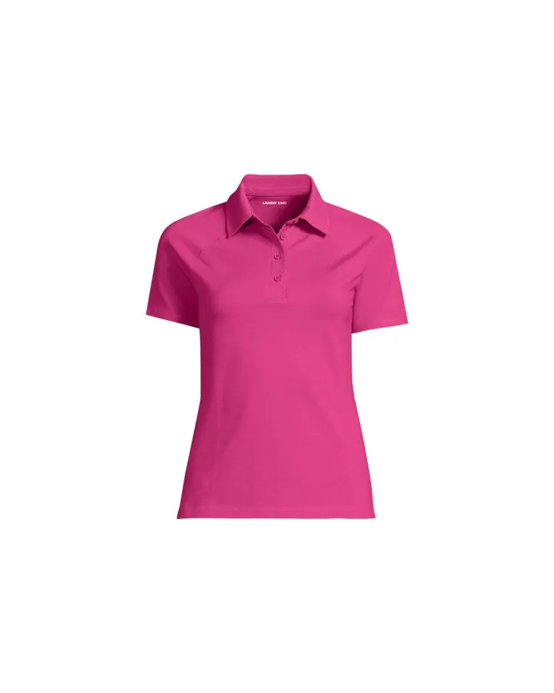 Lands' End Piqué-Poloshirt SLIM FIT mit kurzen Ärmeln, Damen, Größe plus, Pink, Baumwolle/Baumwoll-Mischung, by Pink