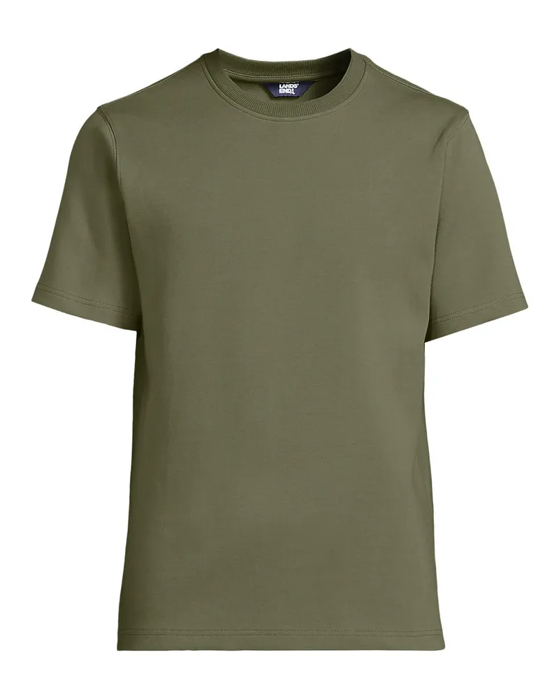 Lands' End Seriously Soft T-Shirt, Herren, Größe regular, Grün, Baumwolle/Polyester/Baumwoll-Mischung, by Grün