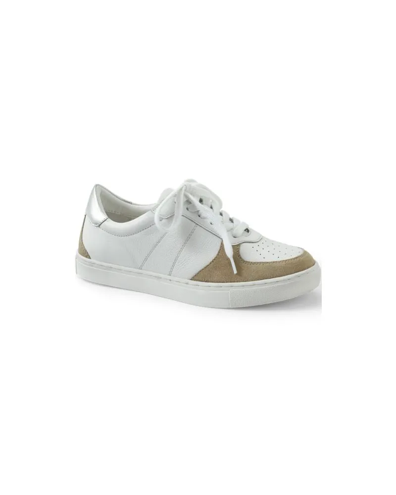 Lands' End Sneakers aus Leder, Damen, Größe regular, Weiß, Leder, by Weiß
