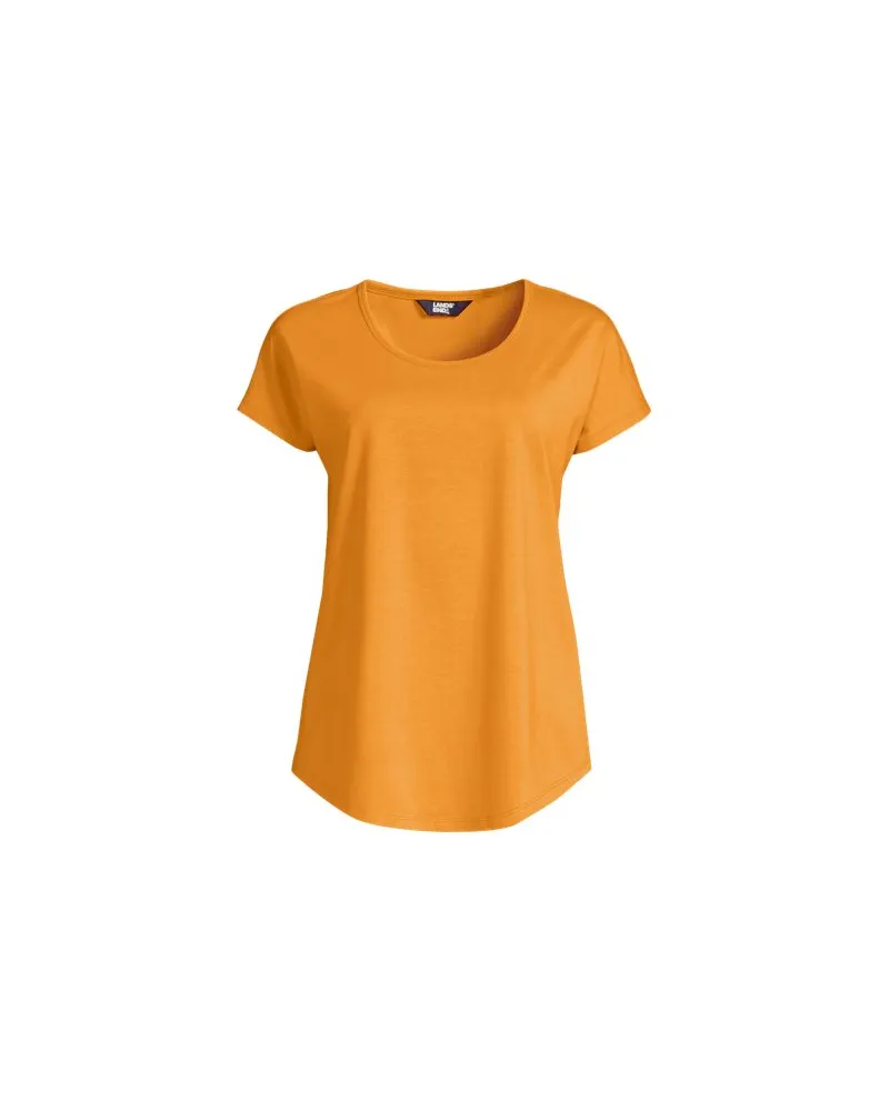 Lands' End Shirt aus Baumwolle/Modal-Mix mit Ballettausschnitt, Damen, Größe:32-34 regular, Orange, Baumwolle/Baumwoll-Mischung/Baumwolle Modal, by Orange