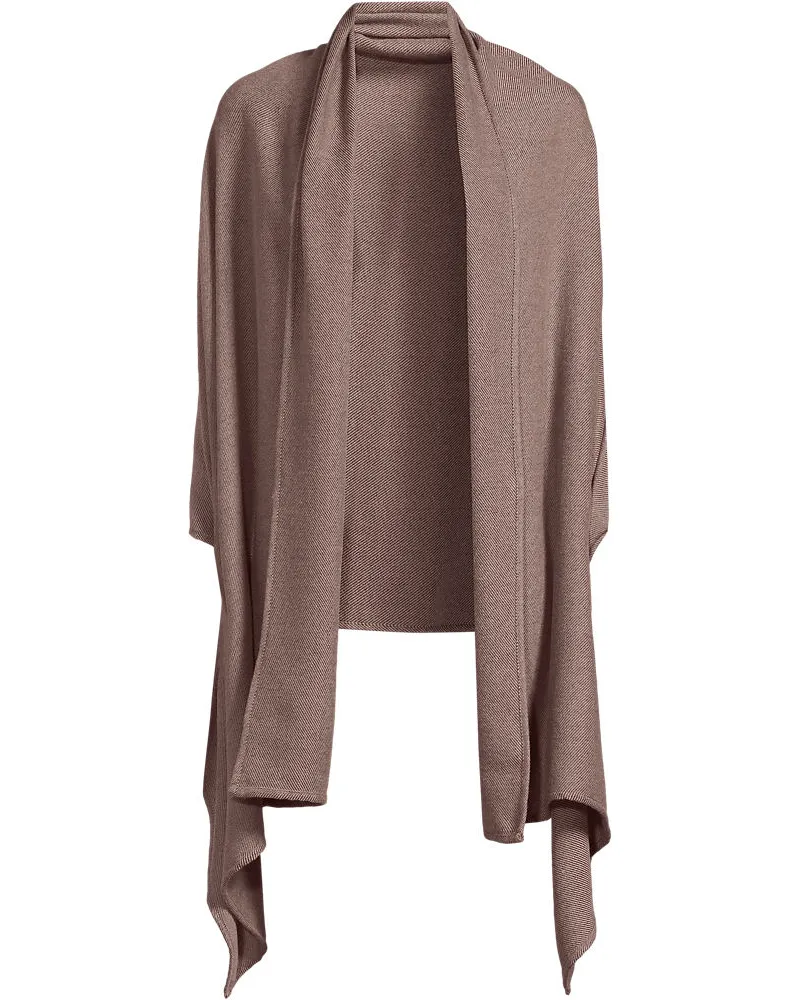 Lands' End Großer CashTouch Cape-Schal, Damen, Größe:null regular, Braun, Polyester, by Braun