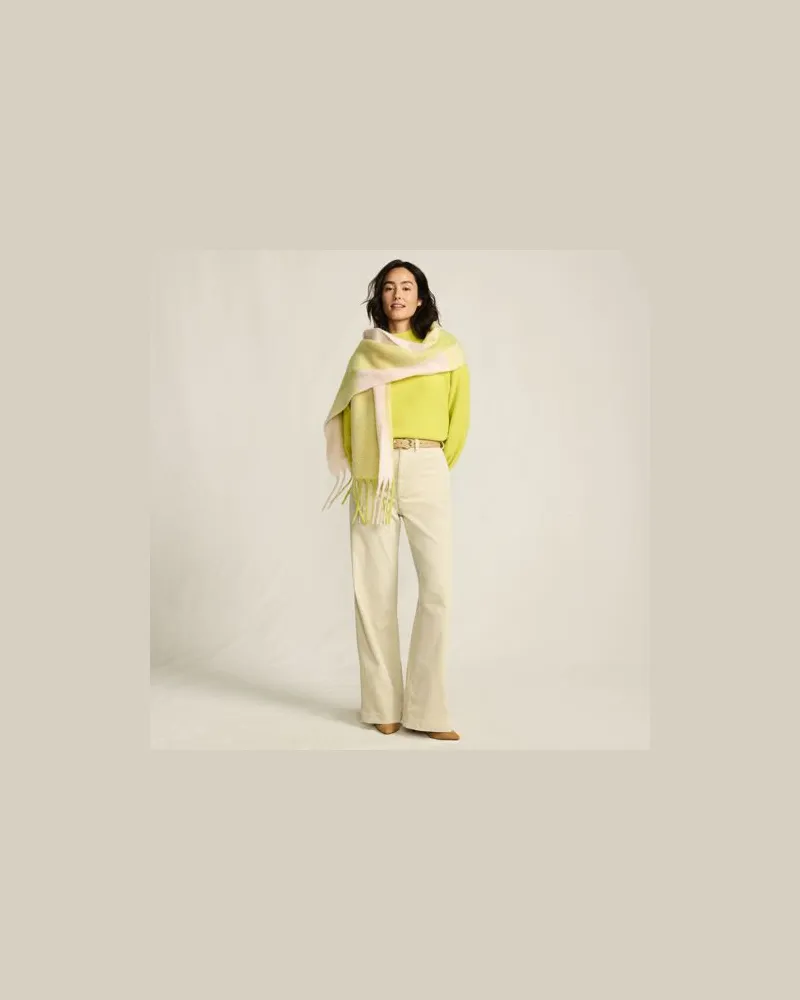 Lands' End Breitcord-Hose High Waist mit weitem Bein, Damen, Größe regular, Weiß, Elasthan/Baumwoll-Mischung, by Weiß