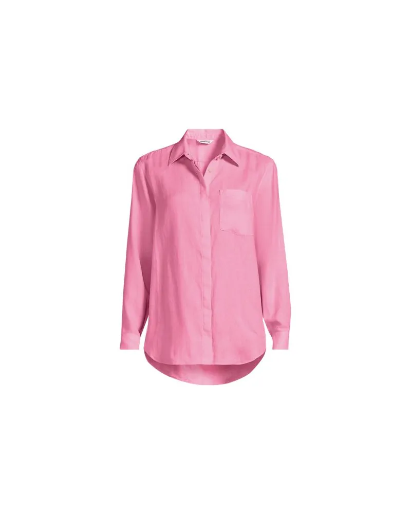 Lands' End Bluse aus reinem Leinen, Damen, Größe:44-46 petite, Pink, Leinen, by Pink