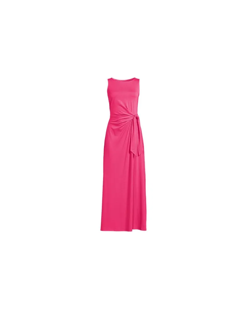 Lands' End Maxikleid aus Baumwolle/Modal mit Bindeband, Damen, Größe:44-46 regular, Pink, Baumwolle Modal, by Pink