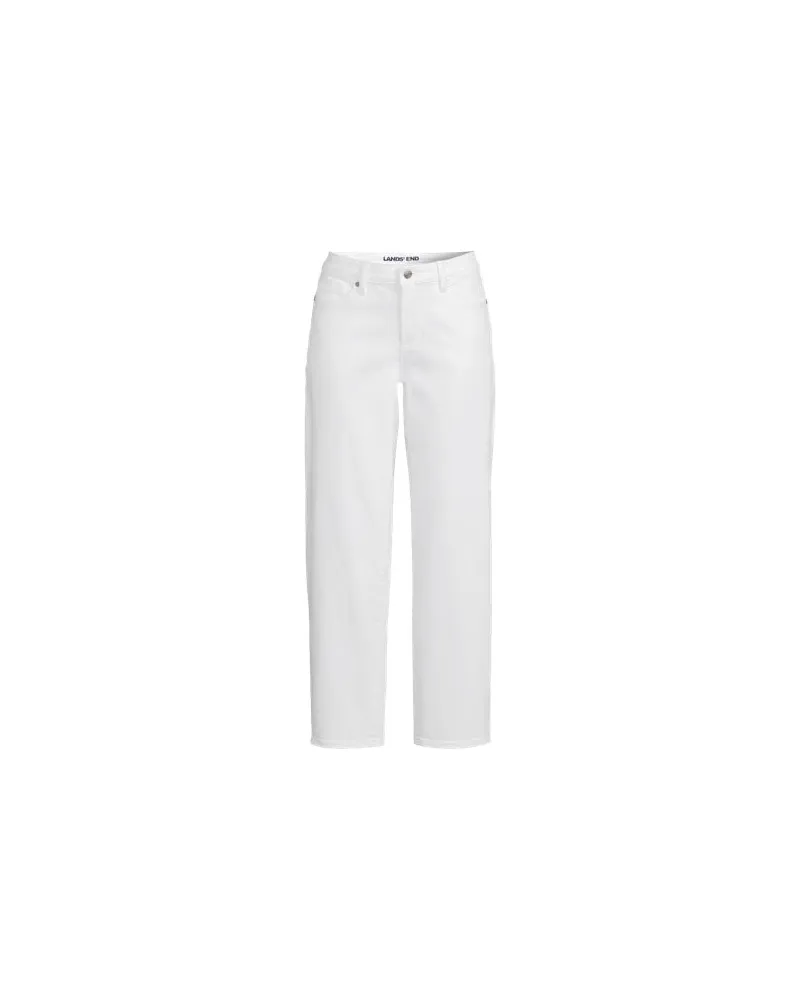 Lands' End Relaxte Soft Denim Straight Fit 7/8-Jeans, Damen, Größe:34 regular, Weiß, Elasthan/Baumwoll-Mischung, by Weiß