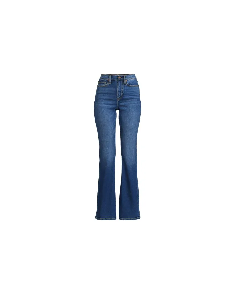 Lands' End Skinny Fit Recover Schlagjeans High Waist, Damen, Größe plus, Blau, Baumwolle/Elasthan/Polyester, by Blau