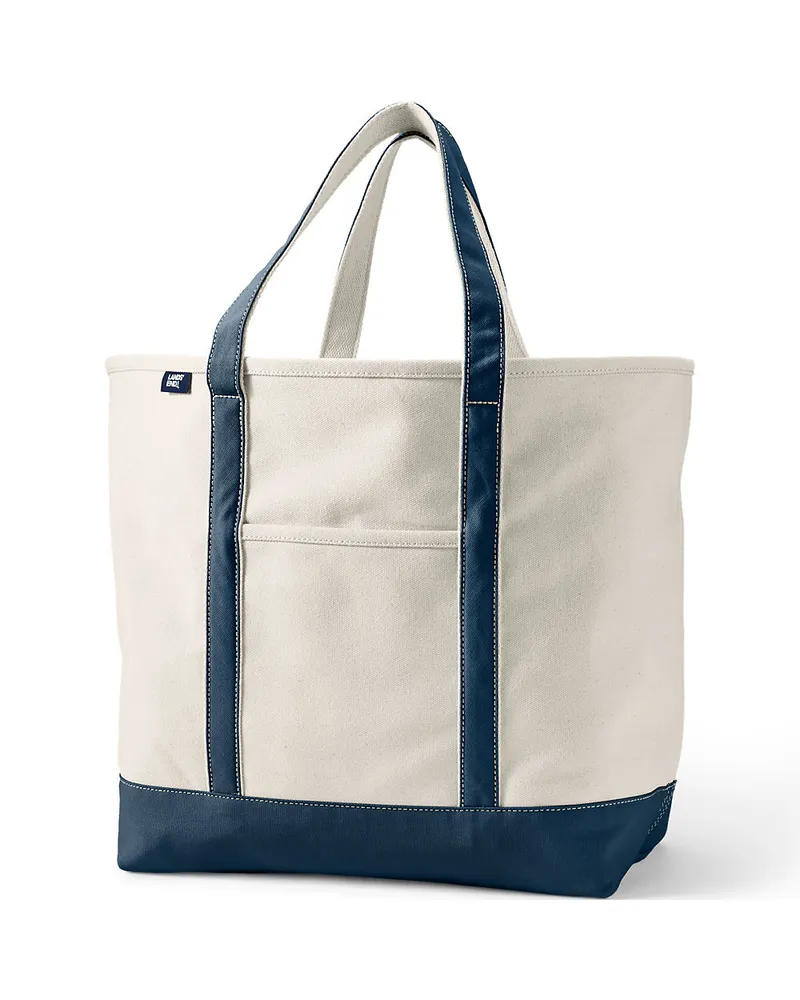 Lands' End Extragroße offene Canvas-Tasche, Damen, Größe:null regular, Weiß, Baumwolle, by Weiß