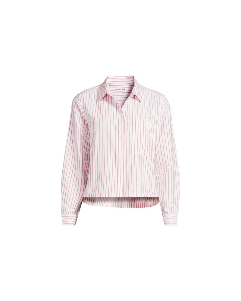 Lands' End Verkürzte Oxfordbluse, Damen, Größe:32-34 regular, Rot, Baumwolle, by Rot