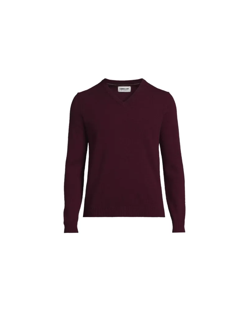 Lands' End Kaschmirpullover mit V-Ausschnitt, Herren, Größe:44-46 regular, Rot, Kaschmir, by Rot