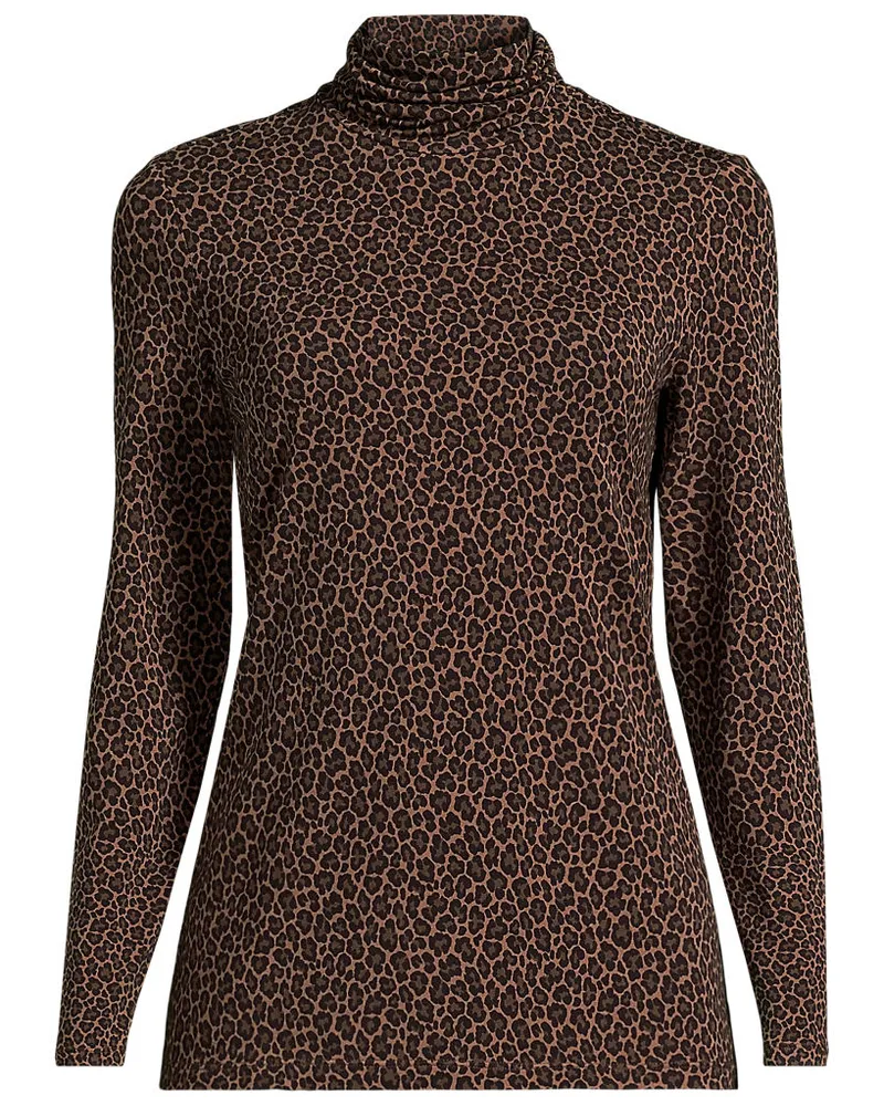 Lands' End Rollkragenshirt aus Baumwoll/Modalmix, Damen, Größe plus, Braun, Baumwolle/Elasthan/Baumwolle Modal, by Braun