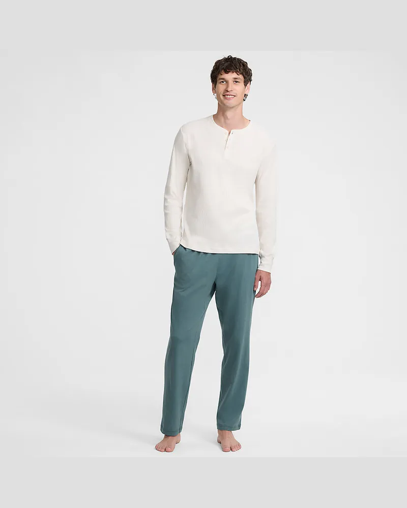 Lands' End Jersey-Pyjamahose, Herren, Größe regular, Grün, Baumwolle, by Grün