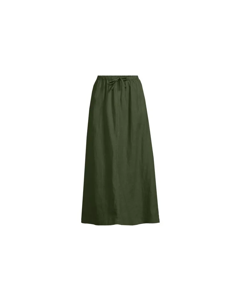 Lands' End Leinen-Midirock, Damen, Größe petite, Grün, by Grün