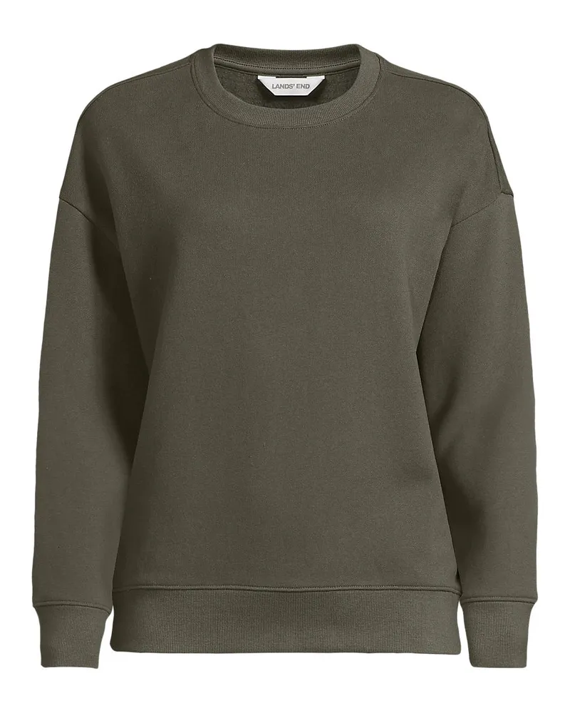 Lands' End Sweatshirt SERIOUS SWEATS, Damen, Größe plus, Grün, Elasthan/Baumwoll-Mischung/Polyester-Mischung, by Grün