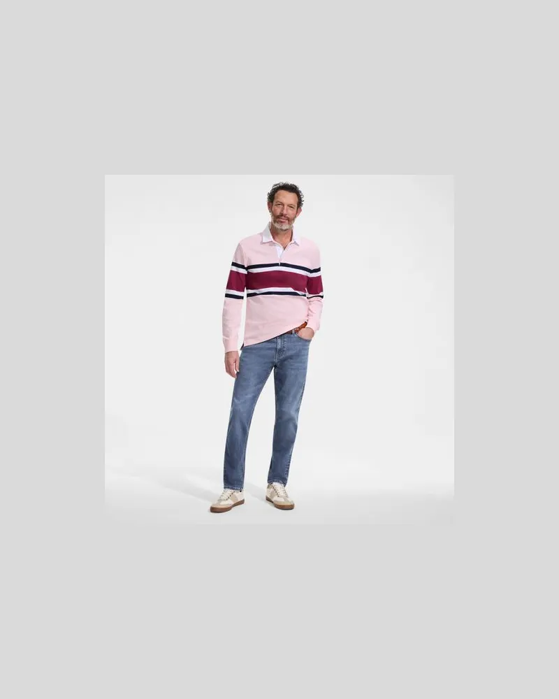 Lands' End All-Day CoolMax Straight Fit Stretch-Jeans, Herren, Größe regular, Blau, by Blau