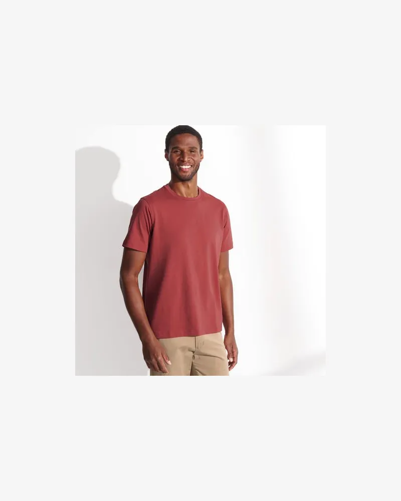 Lands' End Supima Kurzarm-Shirt mit Rundhalsausschnitt, Herren, Größe:52-54 regular, Rot, Baumwolle, by Rot