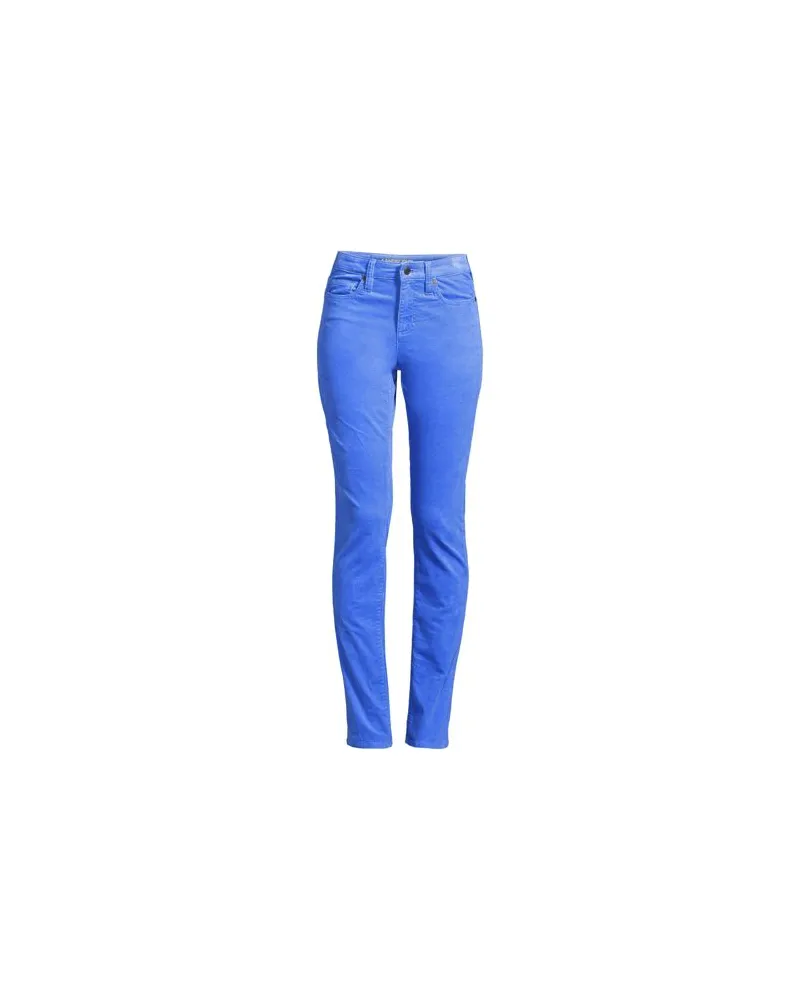 Lands' End Straight Fit Cordhose Mid Waist, Damen, Größe plus, Blau, Baumwoll-Mischung, by Blau