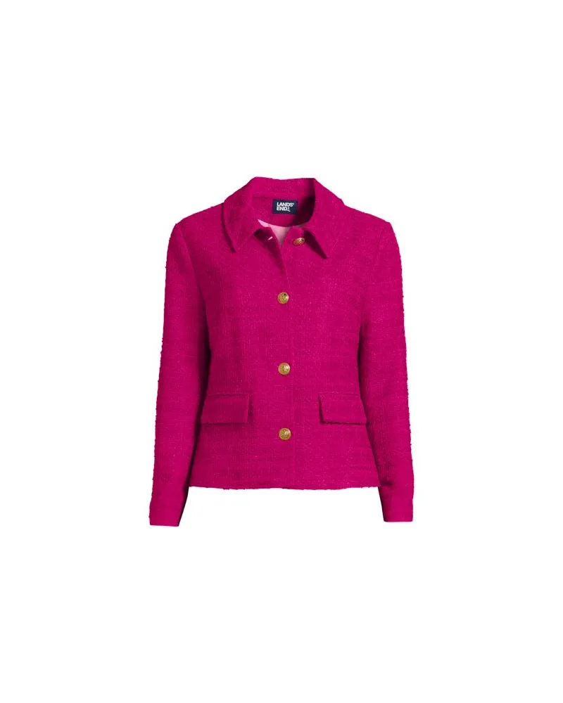 Lands' End Bouclé-Jacke im Couture-Stil, Damen, Größe:40-42 regular, Pink, Baumwoll-Mischung/Polyester-Mischung, by Pink