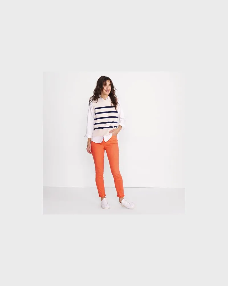 Lands' End Slim Fit Öko Jeans High Waist, Damen, Größe petite, Orange, Elasthan/Baumwoll-Mischung/Polyester-Mischung, by Orange