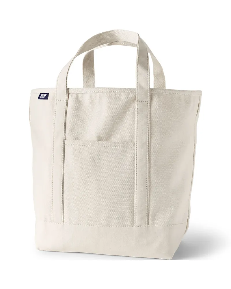 Lands' End Große offene Canvas-Tasche, Damen, Größe:null regular, Weiß, Baumwolle, by Weiß