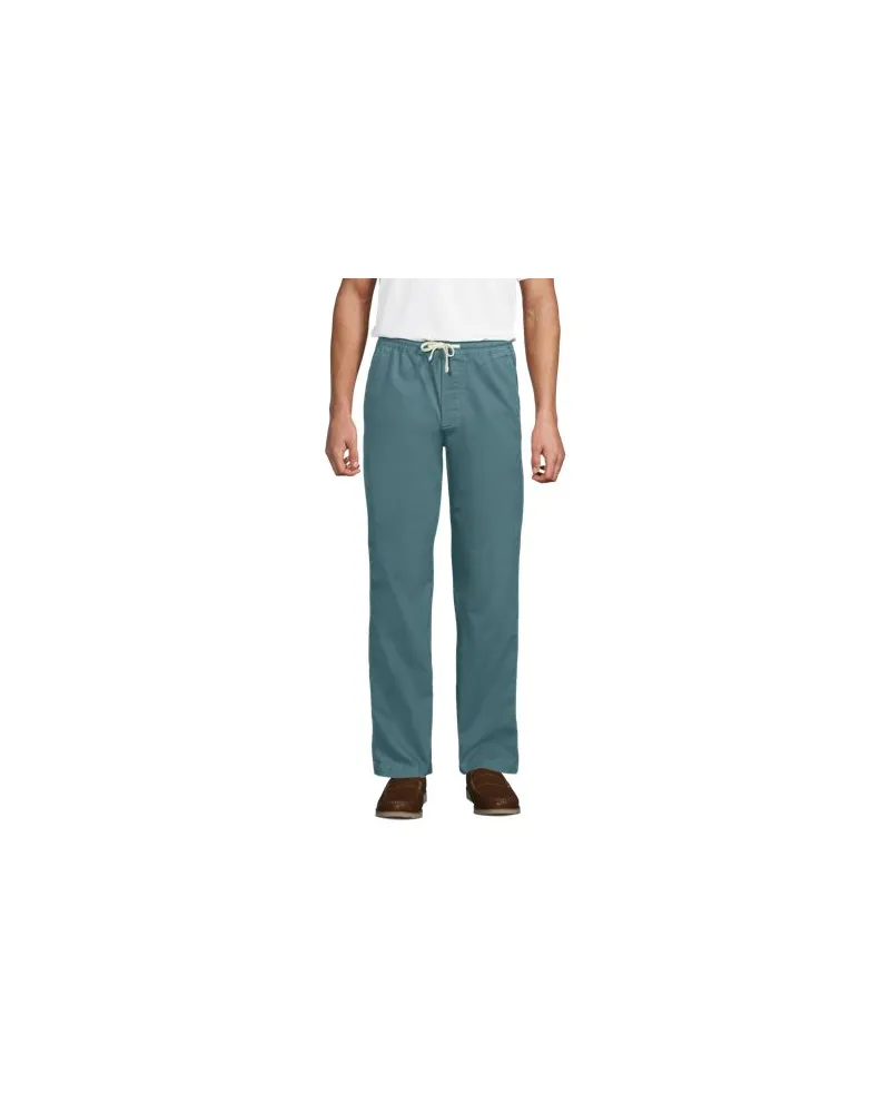Lands' End Entspannte Schlupfbund-Hose, Herren, Größe regular, Blau, Elasthan/Baumwoll-Mischung, by Blau