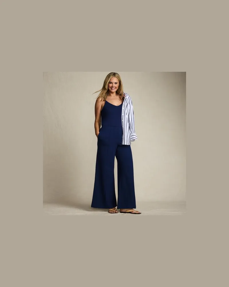 Lands' End Starfish Palazzo-Hose, Damen, Größe plus, Blau, Elasthan/Baumwoll-Mischung, by Blau